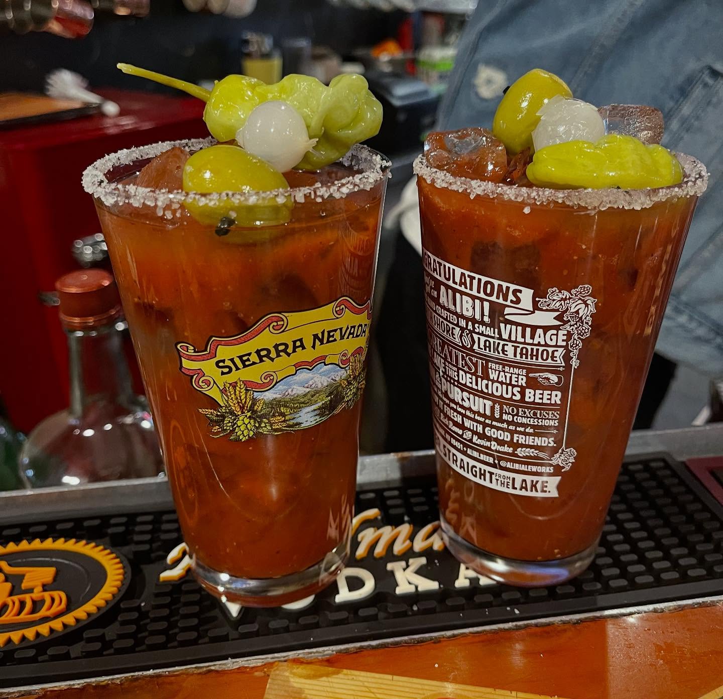 Dad's Kitchen patio at sunset